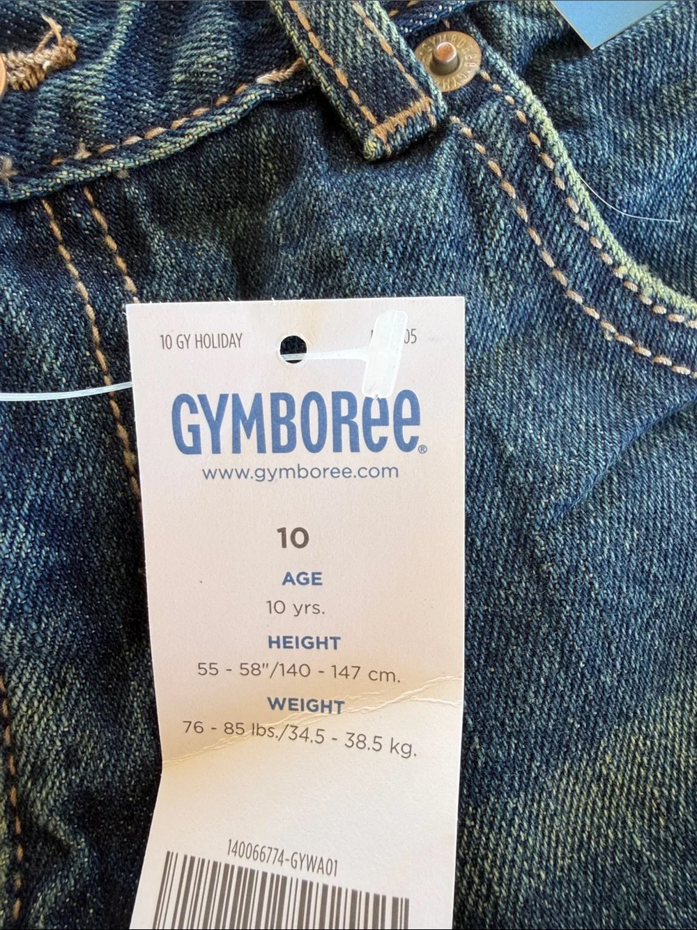NWT Gymboree Boys Dark Blue Straight-Leg Jeans With Adjustable Waist